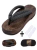 Man trä utomhus tofflor strand slitage flip flops japanska traditionella clogs geta kimono samurai cosplay paulownia skor lägenheter 2101437086