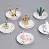 Dekorativa figurer Ins Creative Jewelry Plate Home Decoration Key Tray Golden Storage Dessert Wholesales Holiday Present