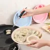 装飾的な置物二重層排水酢皿dumplingディナープレートクリエイティブファン型フルーツトレイキッチンアクセサリーツール