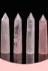 Natural Pink Crystal Tower Arts Mineral Chakra Healing Wandsreiki Energy Stone sexsidig Quarze Point Magic Wand Rough Polished7686620