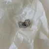 Designer Westwoods zircone Lettera di anello vuoto INS GEOMETRIC Diamond InlaiD Saturno Metal Apertura di un chiodo femmina regolabile