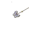 Designer sieraden luxe Vanca Accessories Clover Butterfly White Fritillaria ketting voor vrouwen puur zilveren 18K rosé goud volle diamanten kraag hals