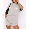 Women Tracksuits Two Pieces Designer Summer New T-shirt Set Fashion Sports Foam Sleeved Pullover Short Sportwear 7 Colours