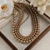 New Classic 4/6/8/10MM Round Imitation Pearl Choker Necklaces Wedding Pearl Necklace for Brides Lovers Gifts 18K Gold Jewelry
