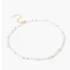 Anhänger Halskette Minar Exquisit echter Süßwasserperlen weiße Naturhülle Perlenkette für Frauen Damen 14K Gold plattiert Kupferstrang Choker