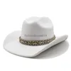 Nouveau chapeau de cowboy des femmes occidentales de l'automne d'hiver pour gentleman Lady Cowgirl Jazz Hat Wide Brim Feeld Hat Fedora Sombrero Hombre