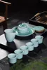 Ensemble de thé de thé à tasse de haute qualité chinoise traditionnelle sur xihu natural céramique céladon d'eau bouteille verte cadeau en porcelaine