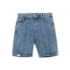 Męskie dżinsy Summer Casual Blue Denim Shorts Mężczyzna Y2K Koreańska moda cienka prosta ćwiartka