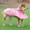 Abbigliamento per cani S-3xl carino con cappello Capo impermeabile per giorni piovosi Materiale PU Giacca da pioggia cucciolo abiti da pioggia