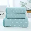 Towel 3pcs Bath Set Premium Cotton Dot Green High Quality Family Large Pack Of 3 Gift Home