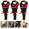 Fleurs décoratives 3 PCS Graduation Bouquet ours en peluche Fleur de tenue bleue 2024 Cadeaux son savon de tissu de lycée Miss Animal