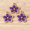 Charms 10pcs 18x21mm Cute Colorful Enamel Flower Pendants For Jewelry Making Earrings Necklace Bracelets DIY Crafts Accessories