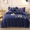 Bedding Sets Four-piece Three-piece Double-sided Velvet Coral French Crystal Solid Color Embroidery Thick Warmth Embroid