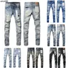 Lila Jeans Mann Designer Herren Marke Jeans Schwarz weiß dünne Luxus Jean Hant