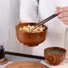 Bols bol en bois japonais riz soupe à soupe contenant grand pour enfants