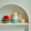 Tasses 1pc tasse de café et soucoupe set en céramique tasse pour tasses de thé en famille drinkware coréen
