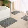 Badmattor inyahome kullersten minnes skummatta icke-halktorkar snabbt ultralat för badrum 3 stycke grå matta