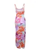 Casual Dresses CHRONSTYLE Sexy Women Sleeveless Spaghetti Strap Long Dress Summer Floral Print Party Cocktail Beach Female Vestidos 2024