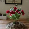 Fleurs décoratives (10 tête) Rose Bud Bud Artificiel Silk de Noël Party de Noël Décor de mariage Fleur Floral en gros