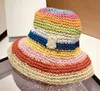 Lace Up Sports Rainbow X Straw Hat Hat Hat Unisex Cor de dupla face Letra completa Carta cheia Fisherman Hats Street Street Street Outdoor Snapback Sun Caps A1