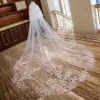 Bruiloft haar sieraden 2024 fascinerende populaire dames bruiloft sluier Long Modern Lace Appliques Cathedral Bridal Veil Romantische klassieke Cosas para bodas