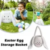 Storage Bags Cute Bag Easter Basket Long Ear Plush Handbag Egg Candy Baskets Happy Party Decor For Kids Round Bottom Tote B C8R2