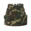 Rokken mode damesrok hoge taille camouflage lichtblauw bruine rits 3d pocket mini zomer 2024 tide 17a8515