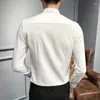 Botão de moda de moda masculina de vestido de moda solta coreana 2024 Tops casuais de tamanho grande de primavera camisa de manga longa