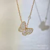 Designer Necklace Vanca Luxury Gold Chain Seiko Full Diamond Horse Eye Butterfly Necklace for Women with 18k Rose Gold Lock Bone Chain