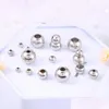 Metals 100 pièces 304 Boules en acier inoxydable avec des spécifications mtiples Perles en vrac solides trous de ficelle et bijoux ronds d dhhsk
