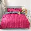 Sängkläder sätter 2024 Set Geometry Däcke Cover Flat Sheet Modern Bed Linen Striped Grid Ab Side Home Textile Pudow Case