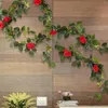 Decorative Flowers Artificial Rose Vines Pography Prop Vine Hanging Faux Leaves Floral For Party Home Backdrop Wall Decor