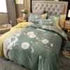 Beddengoedsets traditionele Chinese katoenset schuren bloemenprint dikke vier stukken l33