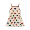 Kledingsets 2024 Zomer KS Baby Clothing Set Girl Cherry Print T-Shirt Shorts Childrens Heart Dress Childrens Sling Top Casual Setl2405