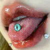 Demon Eye Antialllergy rostfritt stål tungringar för kvinnor män skivstång mode piercing kroppsmycken 240429