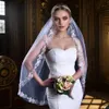 Wedding Hair Jewelry V199 Short Bridal Veil Soft Elegant Lace Edged 1-Tier Fingertip Length Wedding Veil with Comb Perfect Wedding Dress Accessory