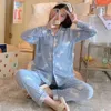 Spring summer thin pure cotton, breastfeeding, loose and sweat absorbing postpartum clothing, maternity pajamas, women's autumn style, May 6th