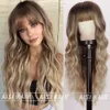 Wigs Gensorsen Long Curly Hair peruca europeia americana peruca feminino de fibra química Fibra Full Set Full Set