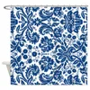 Shower Curtains Navy Blue White Damask Decorative Fabric Curtain