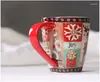 Kubki ciepły prezent świąteczny Puchar Grube kawa Milk Tea Elk Snowman Miłośnicy Ceramiczne Miłośniki filiżanki