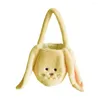 Storage Bags Cute Bag Easter Basket Long Ear Plush Handbag Egg Candy Baskets Happy Party Decor For Kids Round Bottom Tote B C8R2