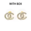 Channel Simple Small Stud Oreads Classic Lettres Gold Silver Diamond Moucles d'oreilles Boucle d'oreilles Bijoux de style concepteur Modèle d'oreilles 310h