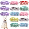 Dog Apparel 30/50Pcs Small Bow Tie Yarn Flower Pattern Style Pet Collar Dogs Accessories Grooming Products