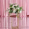 Candle Holders Display Flower Stand Holder Road Lead Table Centerpieces Metal Gold Pillar Candlestick For Wedding Candelabra