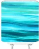 Duş Perdeleri Mavi Gradyan Perde Canan Okyanusu Özet Turkuaz Çizgiler Modern Yeşil Su Plaj Dalgaları Kumaş Kancalar