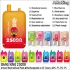 Bang King 25000 Puffs Disposable Vape Pen Box E Cigarettes 12 Flavors Puff 25K Dual Pods Mesh Coil Rechargeable Vaper 0% 2% 3% 5%