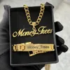 Мужское название браслетное ожерелье набор из нержавеющей 5 мм кубинской цепь с большой табличкой подвесной таблички резные украшения 240425
