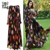 Party Dresses Tingfly Vintage Flower Print Boho Maxi Longa Dress Night Women Plus Size Bohemian Casual Vestidos Robes