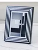 Frames Black And White Stripes Wooden Po Frame Picture Geometric Abstraction Rectangle Storage Table Home Decorations