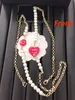 12stijl Diamond Black White Pearl Pendant kettingontwerper Hoogwaardige modebrief C Choker Hangdoek dames trui ketting trouwdag sieraden cadeau